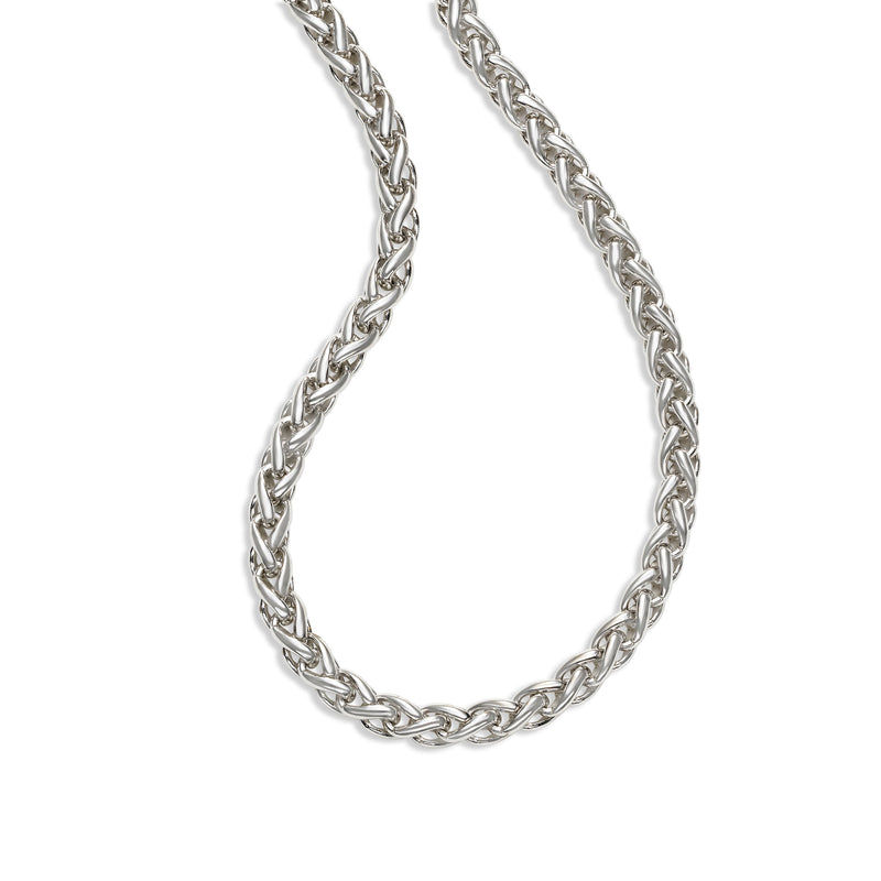 Substantial Wheat Chain, 24 Inches, Sterling Silver