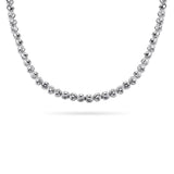 Diamond Cut Bead Necklace, 4MM, Sterling Silver with Platinum Plating