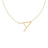 Personalize Large Initial Necklace, Yellow Gold Plated
