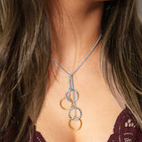 Multi Open Circle Drop Necklace, Sterling Silver and Vermeil
