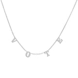 "Vote" Necklace, White Gold Plated