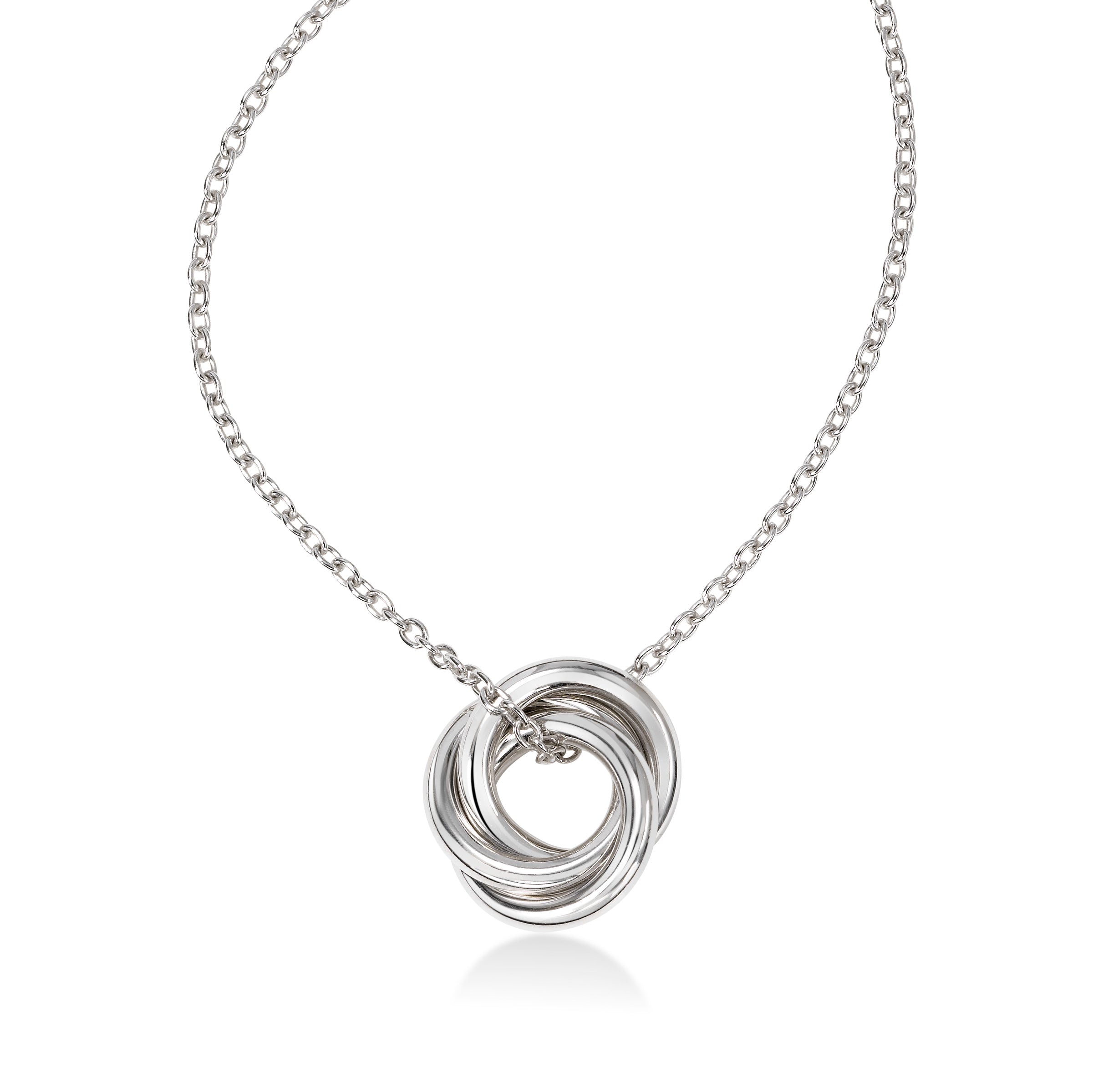 Jilco Diamond Love Knot Necklace 925 Sterling Silver 18