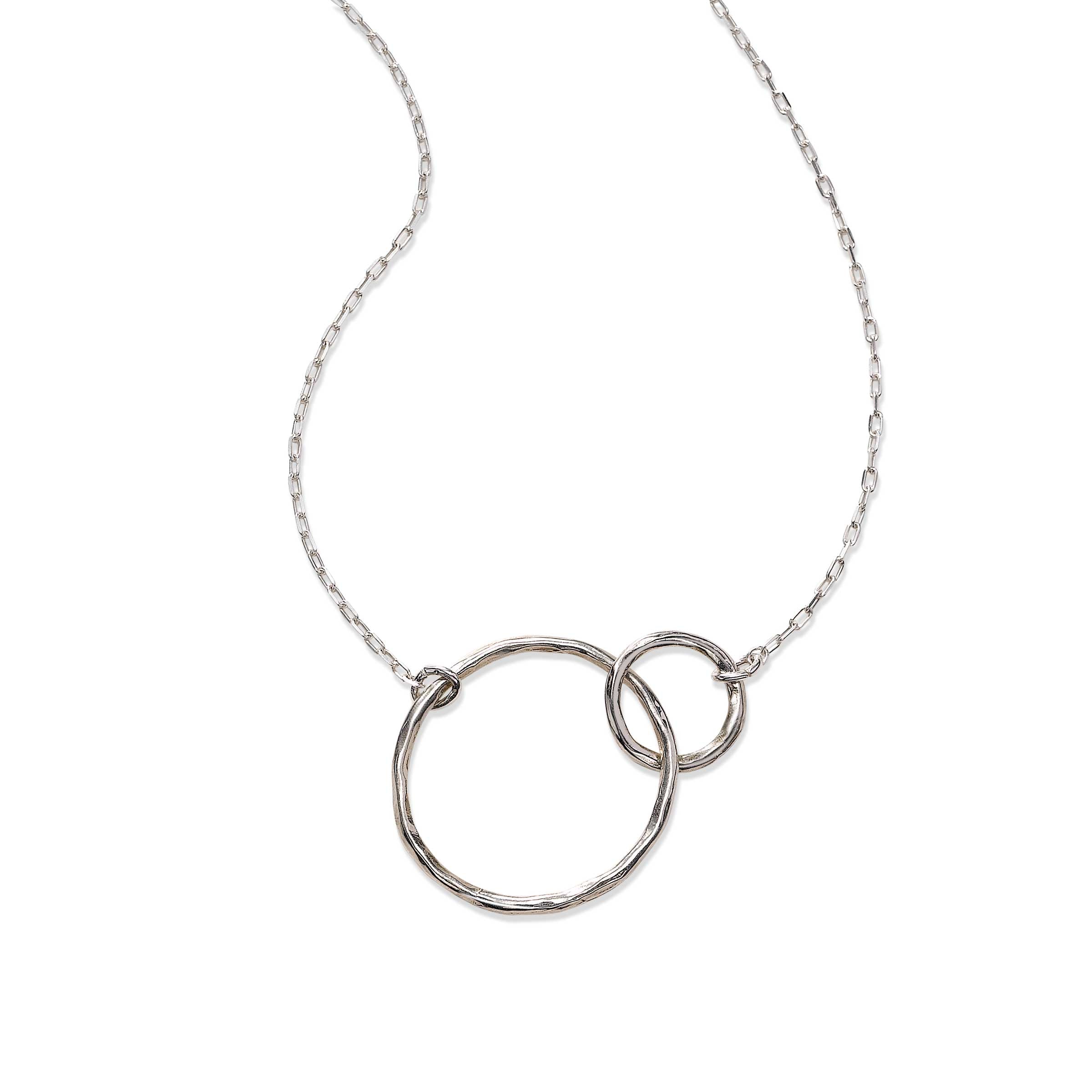 Hammered silver 4 loop necklace | Circle necklace silver, Silver necklace,  Necklace