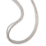 Multi Strand Chain Necklace, 30 Inches, Sterling Silver