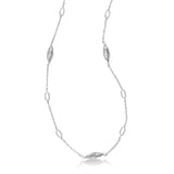 Mixed Bead Style Station Necklace, Sterling Silver