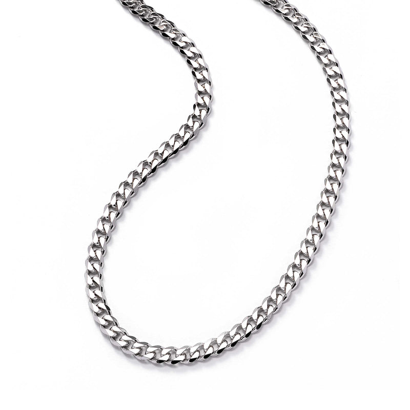 Unisex Curb Chain Necklace, 23.50 Inches, Sterling Silver