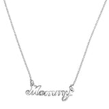 Mommy Script Necklace, Sterling Silver