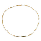 Curved Link Necklace, Gold Plated Silver