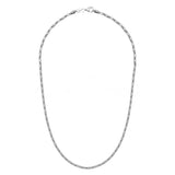 Solid Bullet Chain Necklace, 24 Inches, Sterling with Rhodium Plating