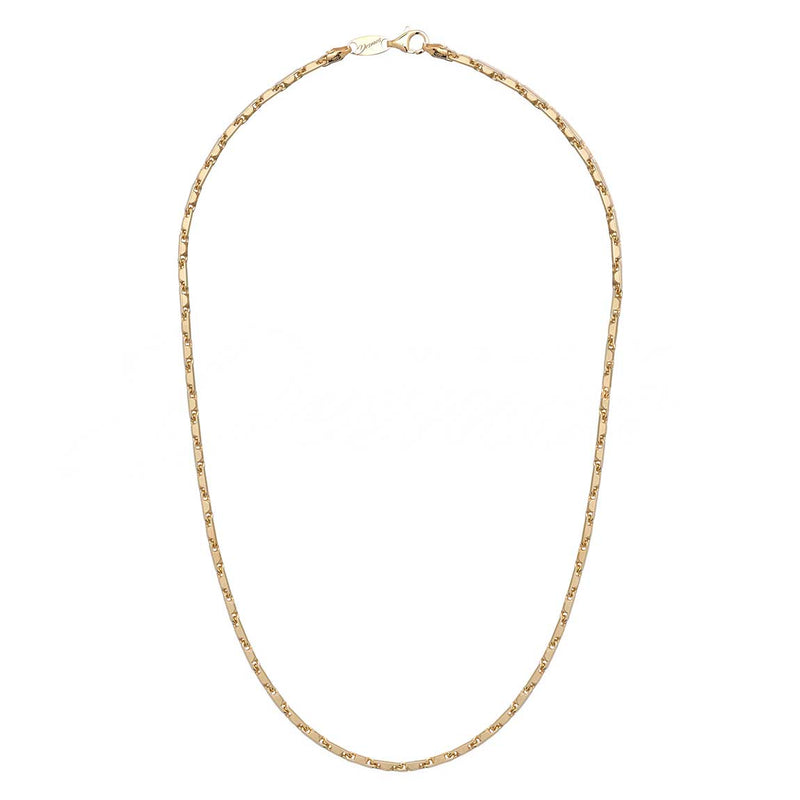 Solid Bullet Chain Necklace, 22 Inches, Sterling with 18 Yellow Gold Plating