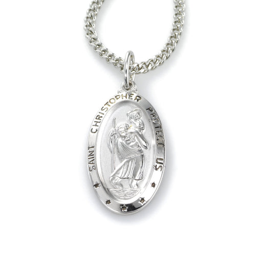 Saint Christopher Medal, Sterling Silver and Stainless Steel