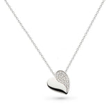 Miniature Sparkle CZ Heart Necklace, Sterling Silver