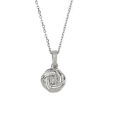 Open Knot Pendant with Diamond Accent, Sterling Silver