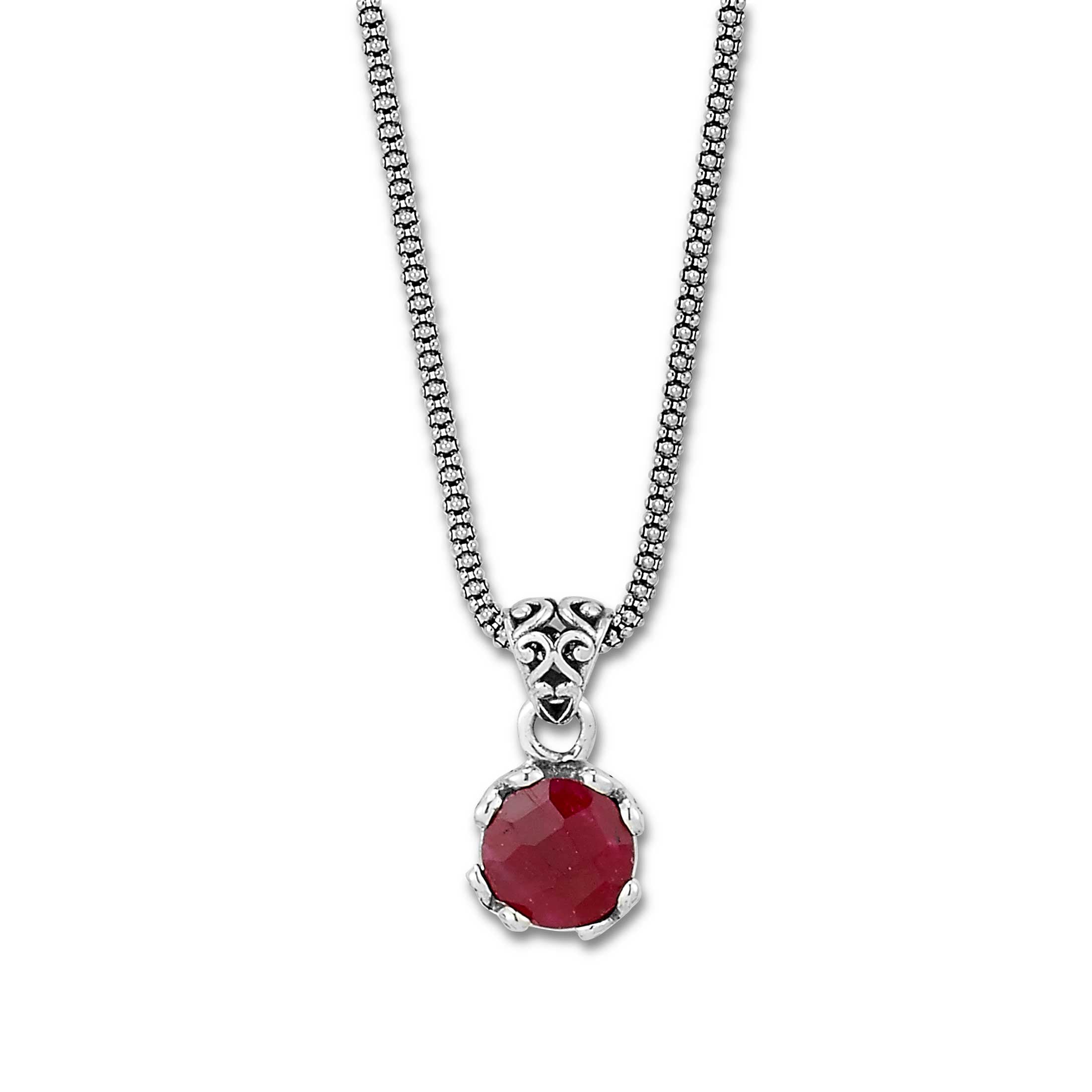 Ornate Jewels Pure Sterling Silver Round Shaped Red Ruby Chain Solitaire Pendant  Necklace for Women and Girls|With Certificate of Authenticity & 925 Stamp|1  Year Warranty : Amazon.in: Fashion