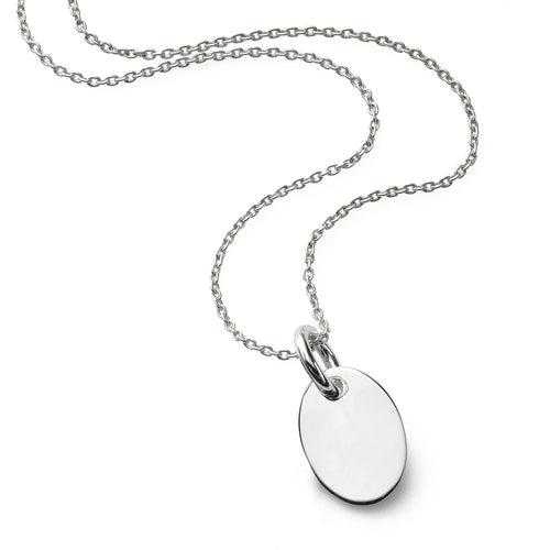 Oval Disc Pendant, Sterling Silver
