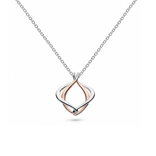 Small Alicia Pendant, Sterling Silver with Rose Gold Plating