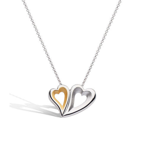 Tender Together Heart Necklace, Sterling and Gold Plating