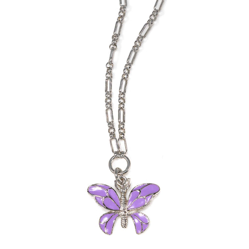 Purple Butterfly Pendant, Sterling Silver