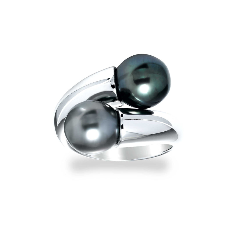 Cultured Tahitian Pearl Bypass Ring, Sterling Silver
