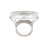 Rock Crystal Quartz and White Topaz Ring, Vermeil