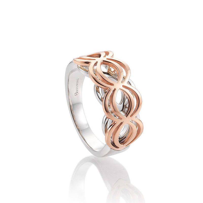 Openwork Design Ring, Sterling Silver with Rose Gold Vermeil