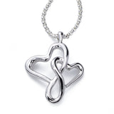 Happy Hearts Charm Pendant, Medium, 18 Inch Chain, Sterling Silver