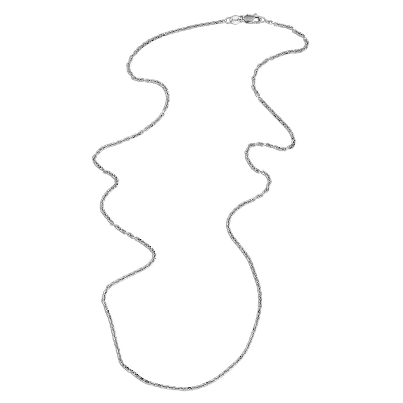 Cable Chain Necklace, 16, 18 or 20 Inches, 14K White Gold