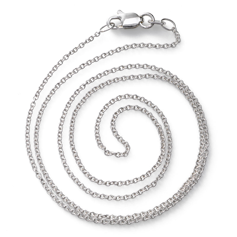 Cable Chain, 16 or 18 Inches, 14K White Gold
