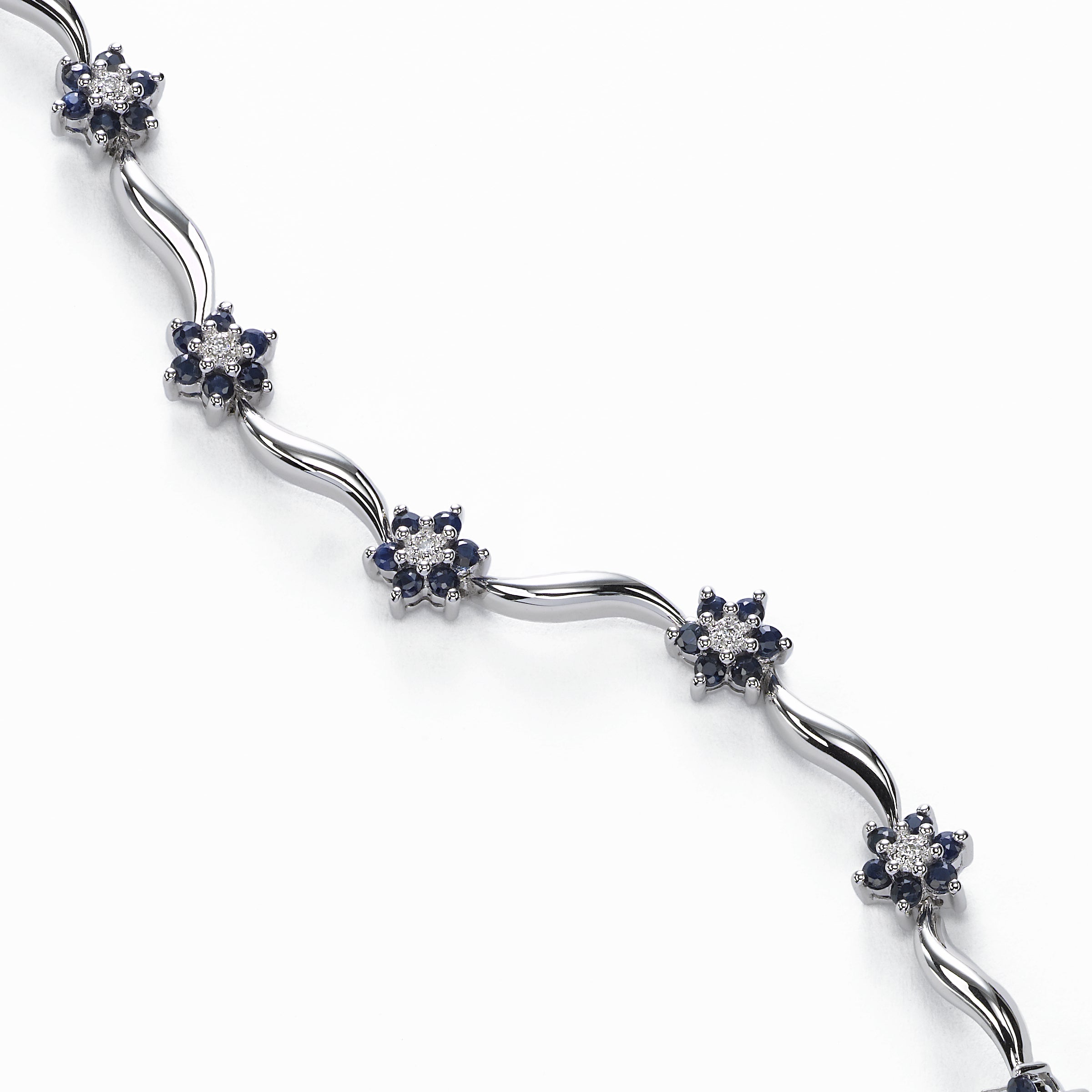 14.25 ct. t.g.w. Created Blue and White Sapphire Tennis Bracelet in  Sterling Silver | BJ's Wholesale Club