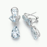 Cool Aquamarine and Diamond Dangle Earring, 14K White Gold