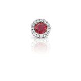 Ruby and Diamond Rondelle Charm, 14K White Gold
