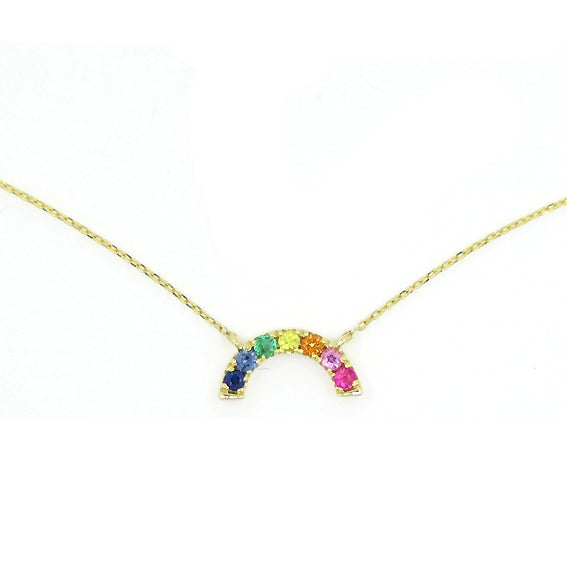 Charming Girl Kids' Sterling Silver Crystal Rainbow Pendant Necklace &  Earring Set