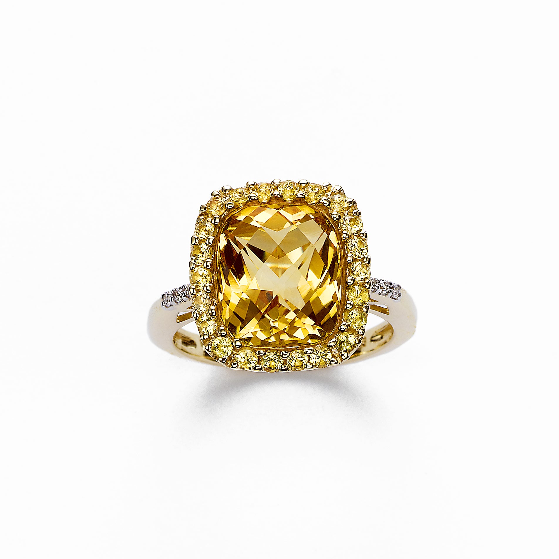 Ladies Yellow Sapphire & Diamond Ring. #2022492