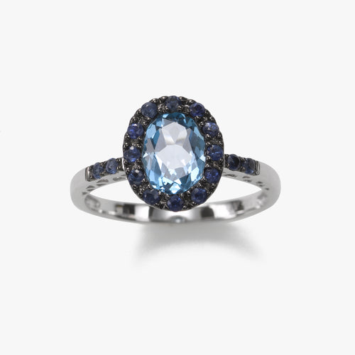 Blue Topaz, Blue Sapphire 14K Gold Ring