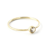 Bezel Set Champagne Diamond Ring, 14K Yellow Gold