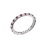 Ruby and Diamond Eternity Band, 14K White Gold