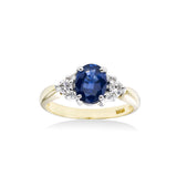 Oval Blue Sapphire and Diamond Ring, 18 Karat Gold