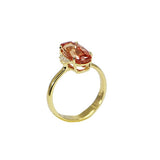 Oval Imperial Topaz Ring with Diamonds, 18K Yellow Gold