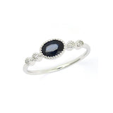 Oval Sapphire and Diamond Ring, 14K White Gold