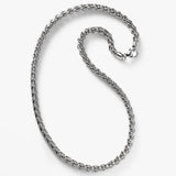 Three-Dimensional Wheat Chain Necklace, 18 Inches, Sterling Silver