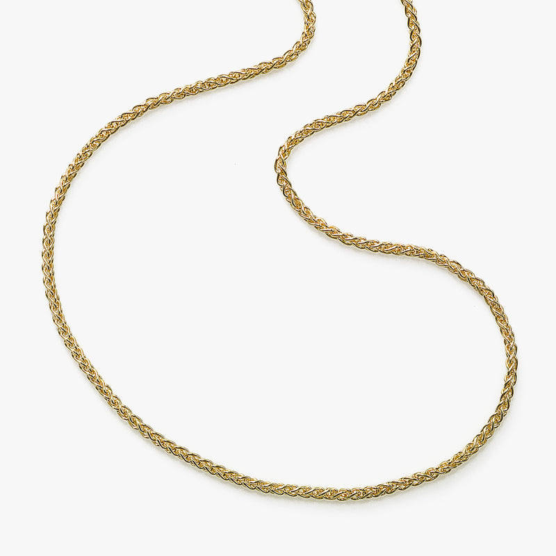 Round Wheat Chain, 18 Inches, 14K Yellow Gold