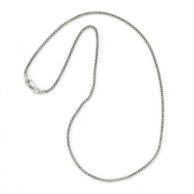 Popcorn Chain, 24 Inches, Oxidized Sterling Silver