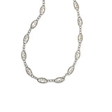 Filigree Scroll Design Necklace, 20 Inches, 14K White Gold