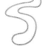 Unisex Textured Chain Necklace, 24 Inches, Sterling Silver