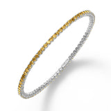 Cuff-Style Yellow Sapphire Bangle Bracelet, 18K White Gold