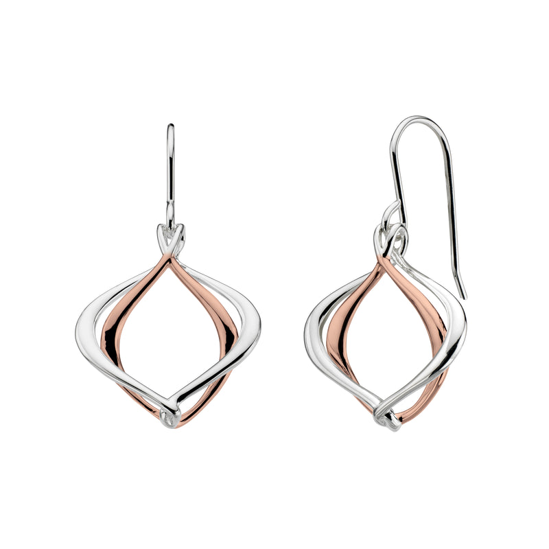 Alicia Drop Earrings, Sterling Silver with 18K Rose Gold Plating