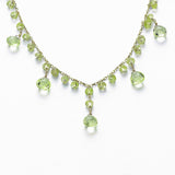 Peridot Briolette Necklace, 14K Yellow Gold