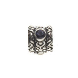 Rondell Style Iolite Birthstone Pendant, Sterling Silver