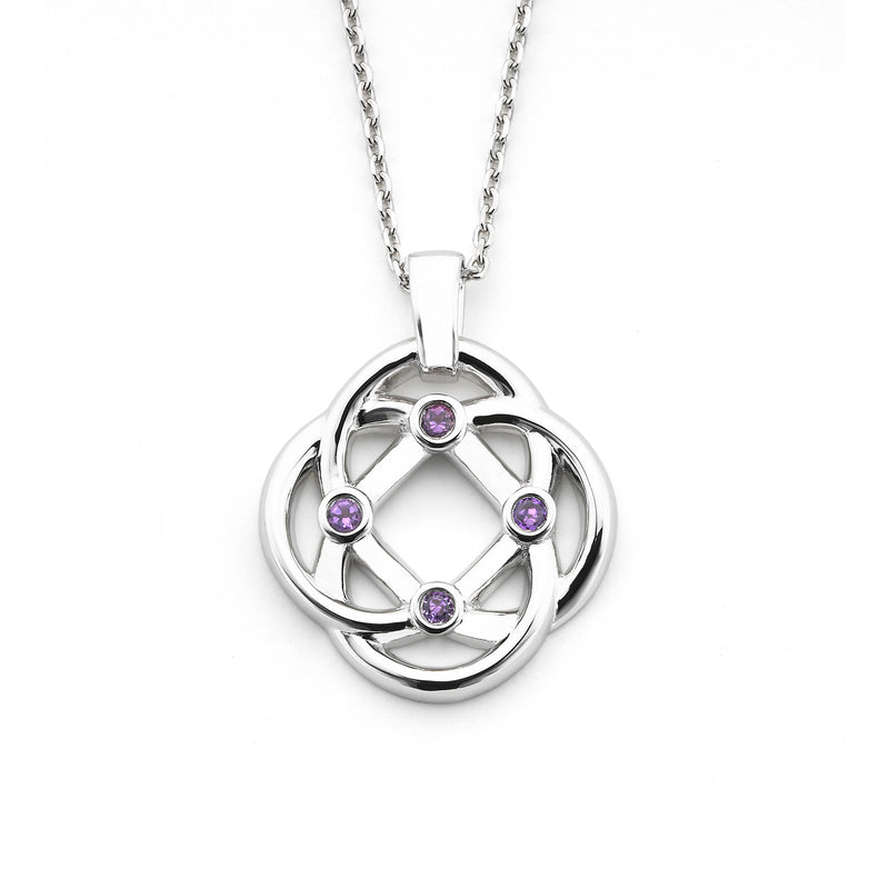 Four Corners Knot Pendant, Sterling Silver