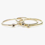 Midi-Ring with Sapphire, 14K White Gold
